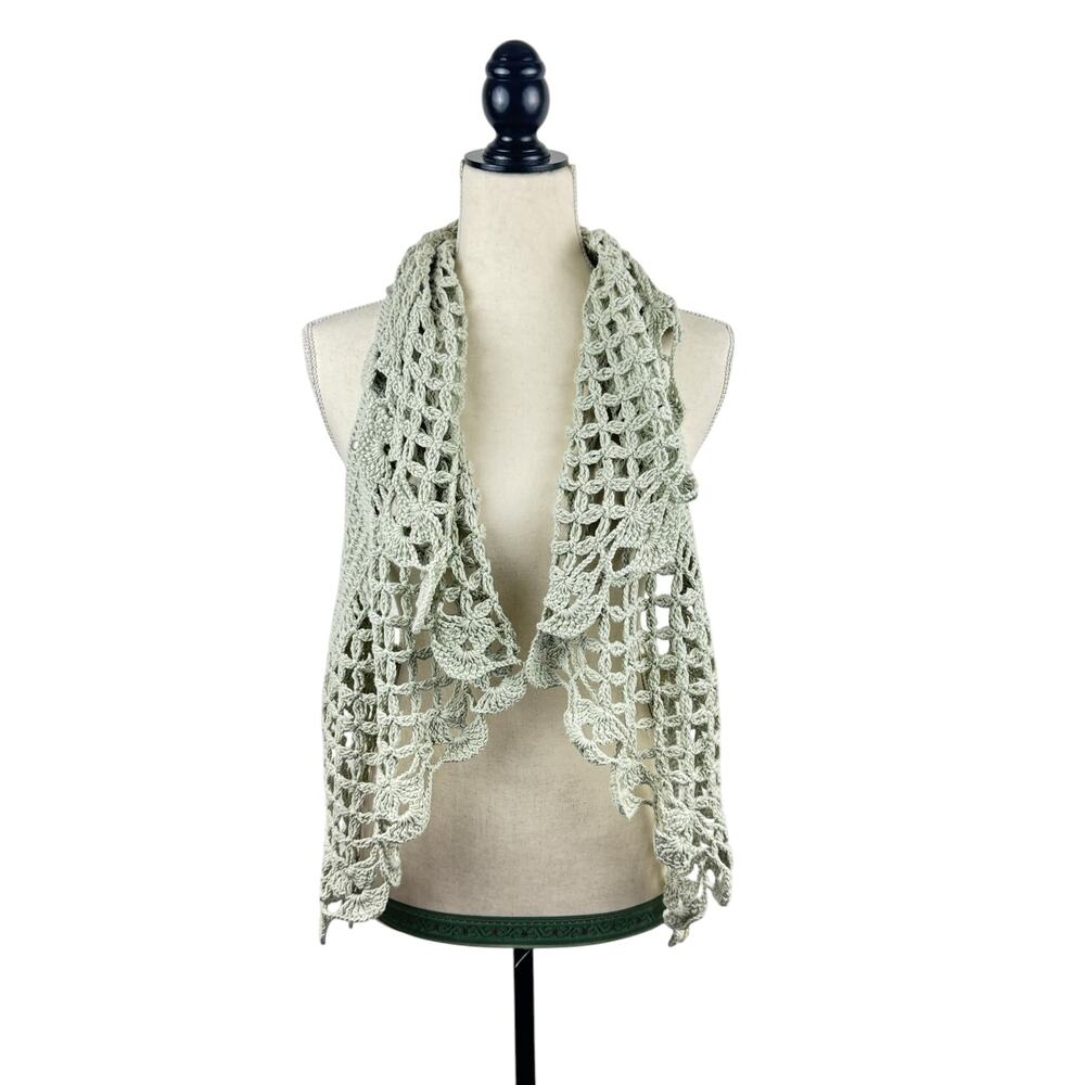 NWT Pure Handknit Crochet Vest